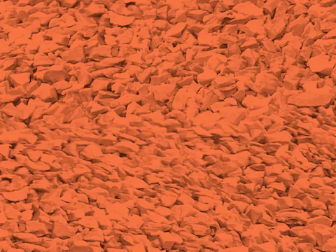 Orange EPDM rubber surfacing granules