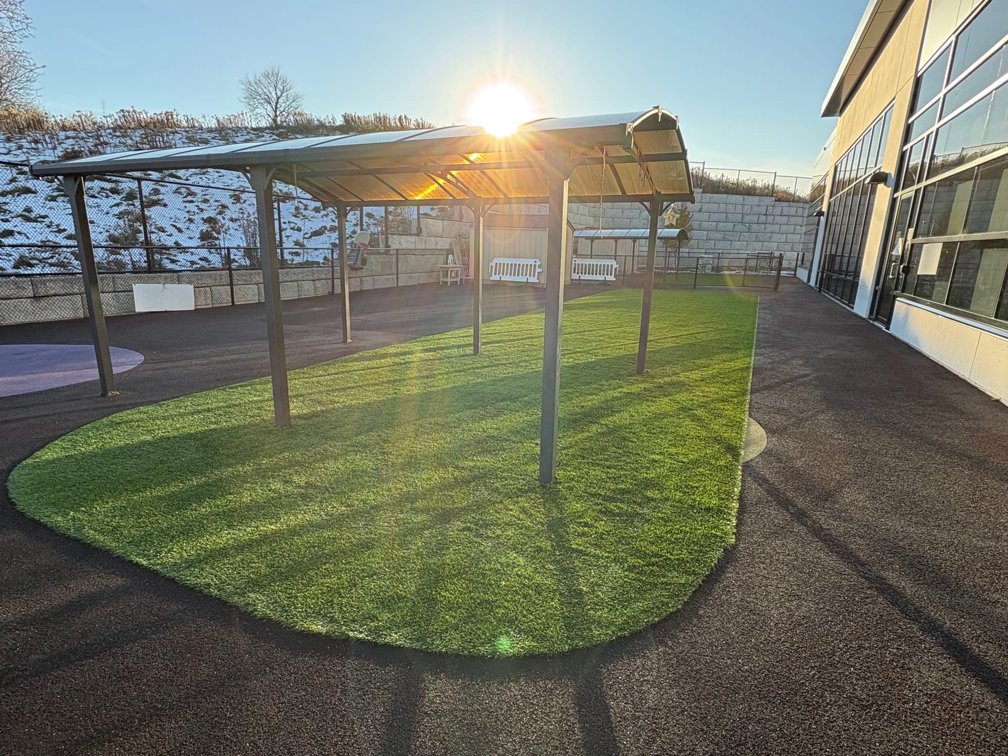 Artificial turf daycare play space