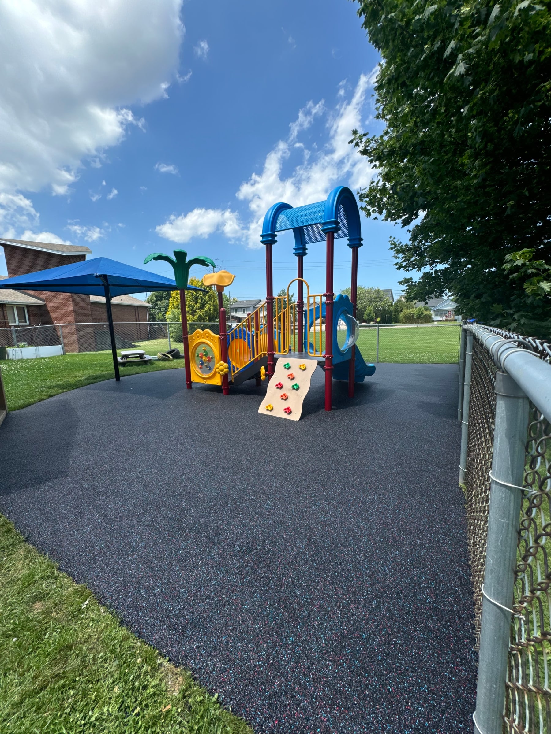 Completed playground rubber surfacing