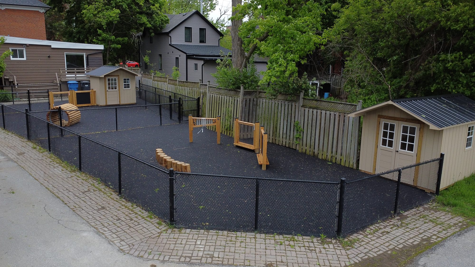 aerial daycare playground black rubber surfacing