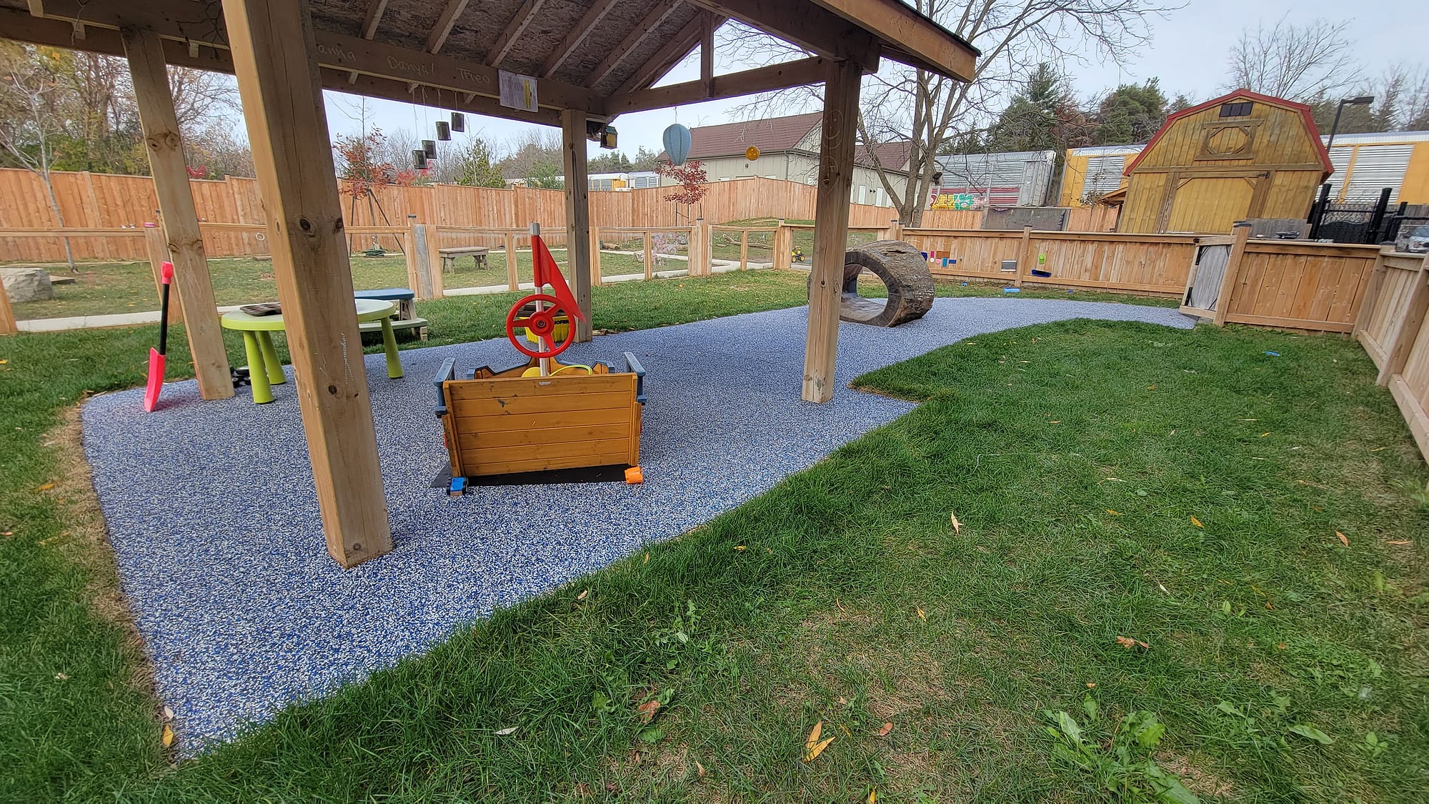 covered daycare playground rubber surface