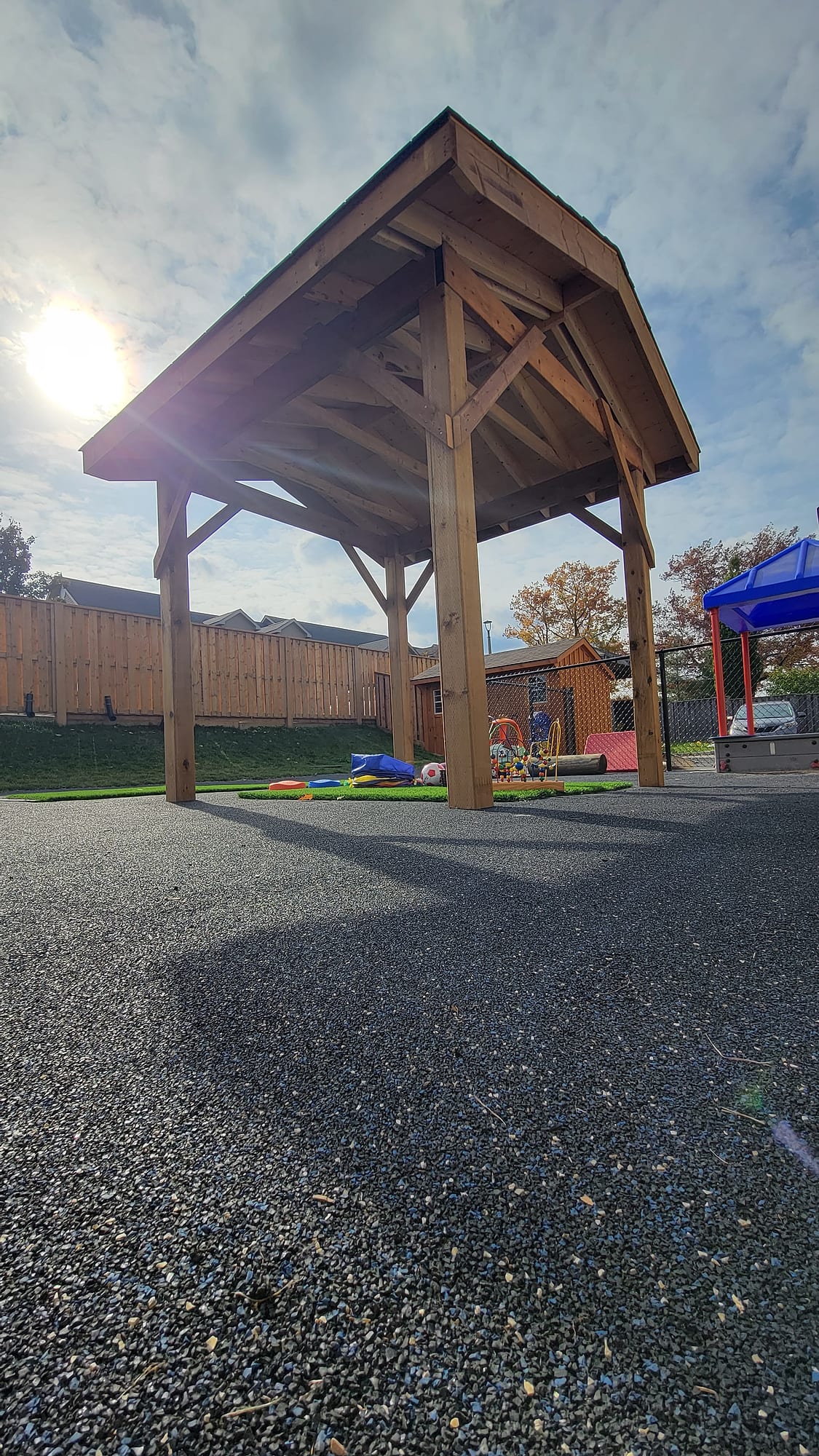 gazebo daycare play space rubber surfacing