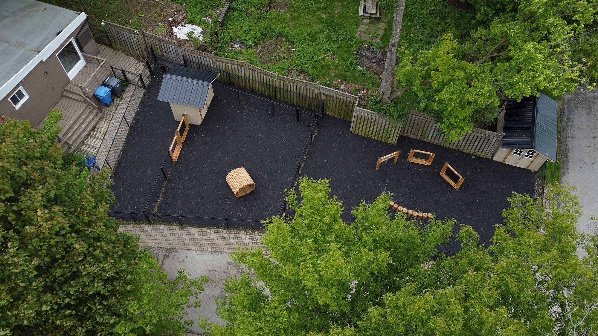 overhead daycare yard rubber surfacing play panels