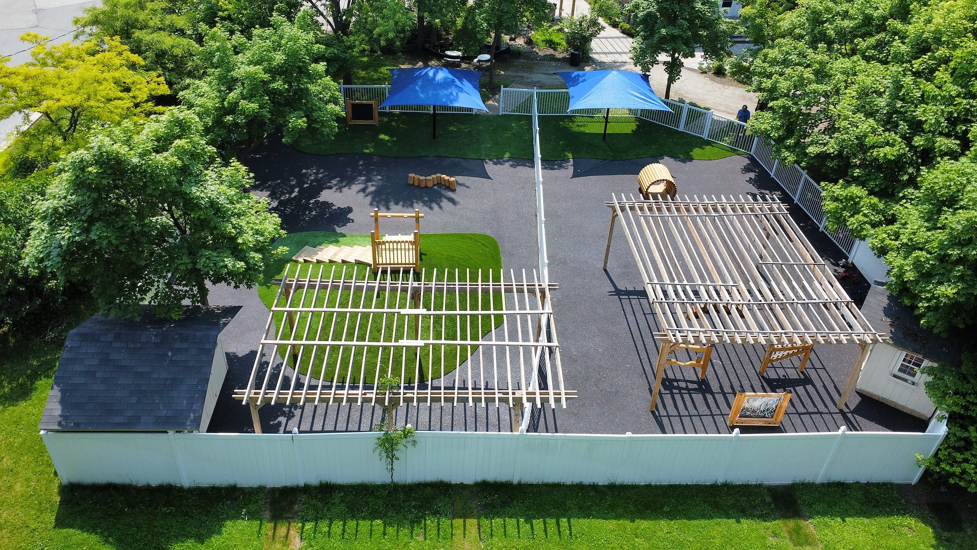 play yard shade sails rubber surfacing aerial