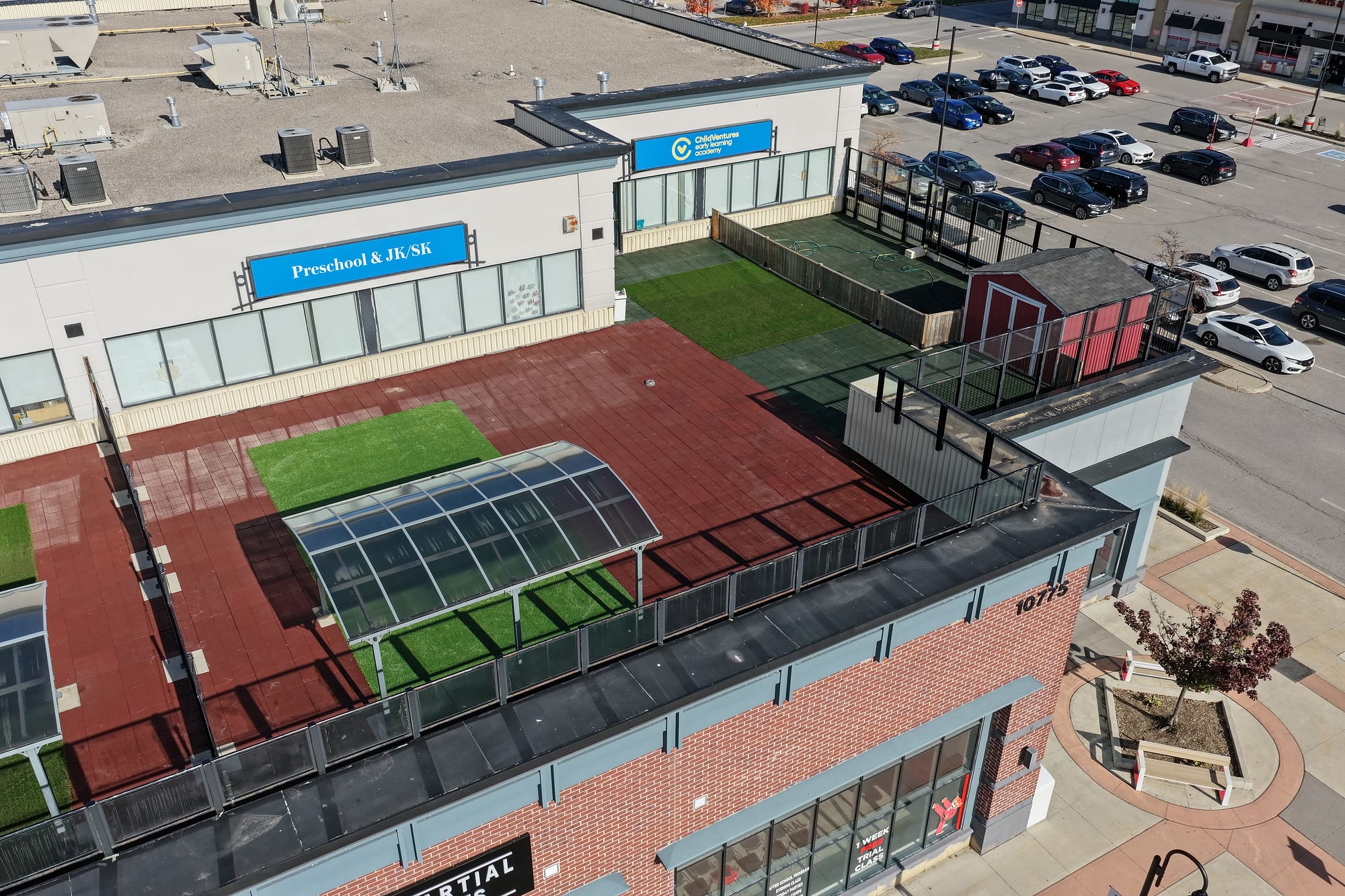 rooftop daycare playground rubber surfacing turf aerial