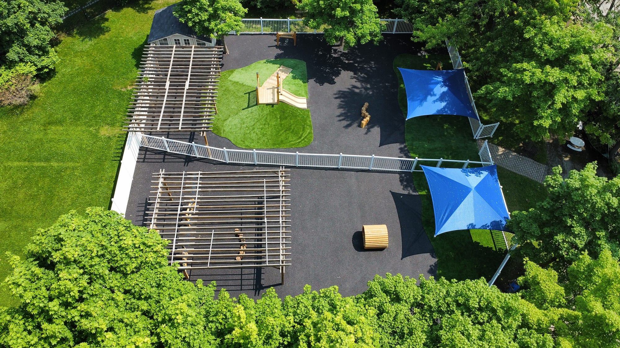 toddler preschool outdoor play space shade sails