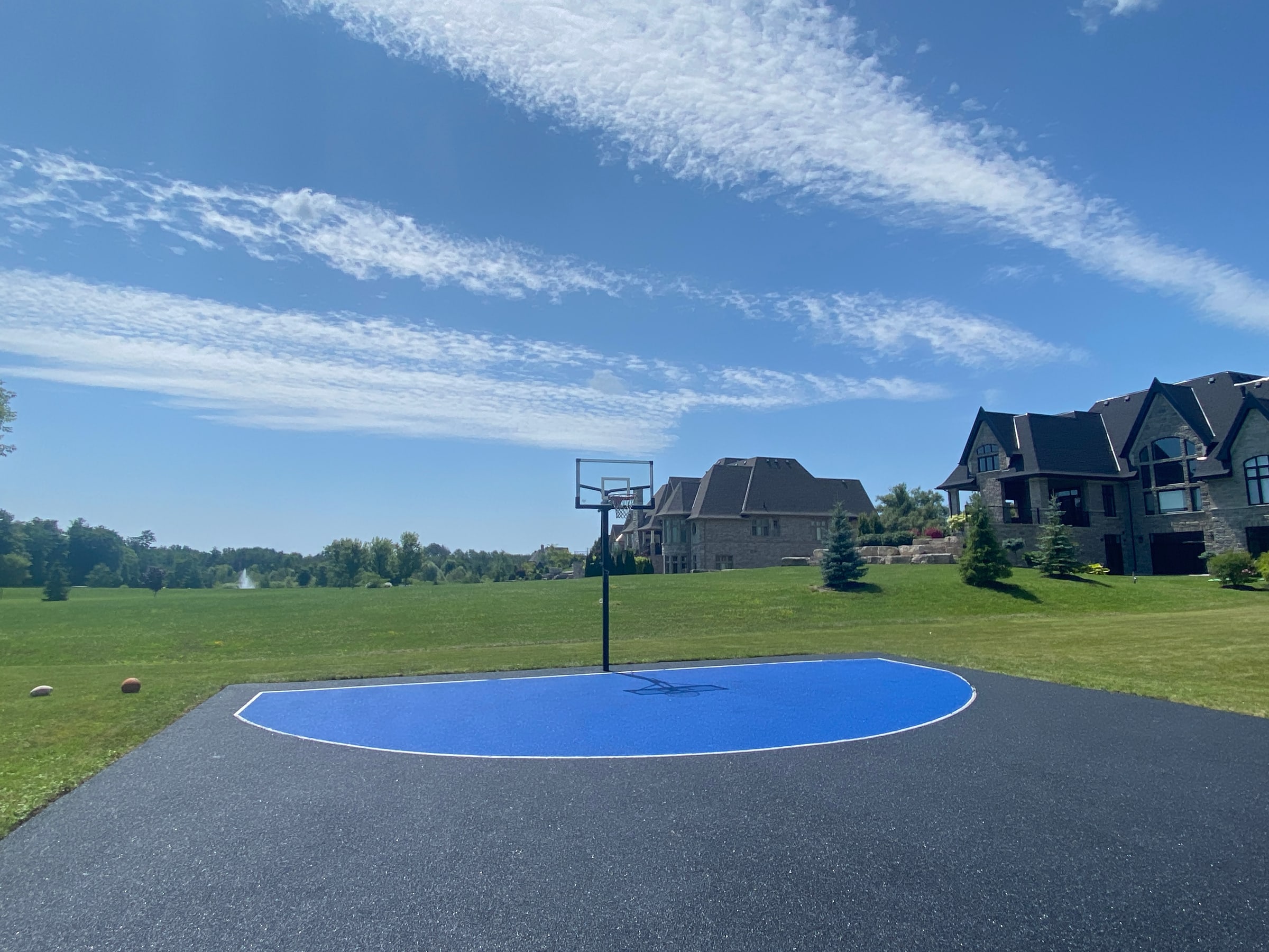 Backyard sport court installation