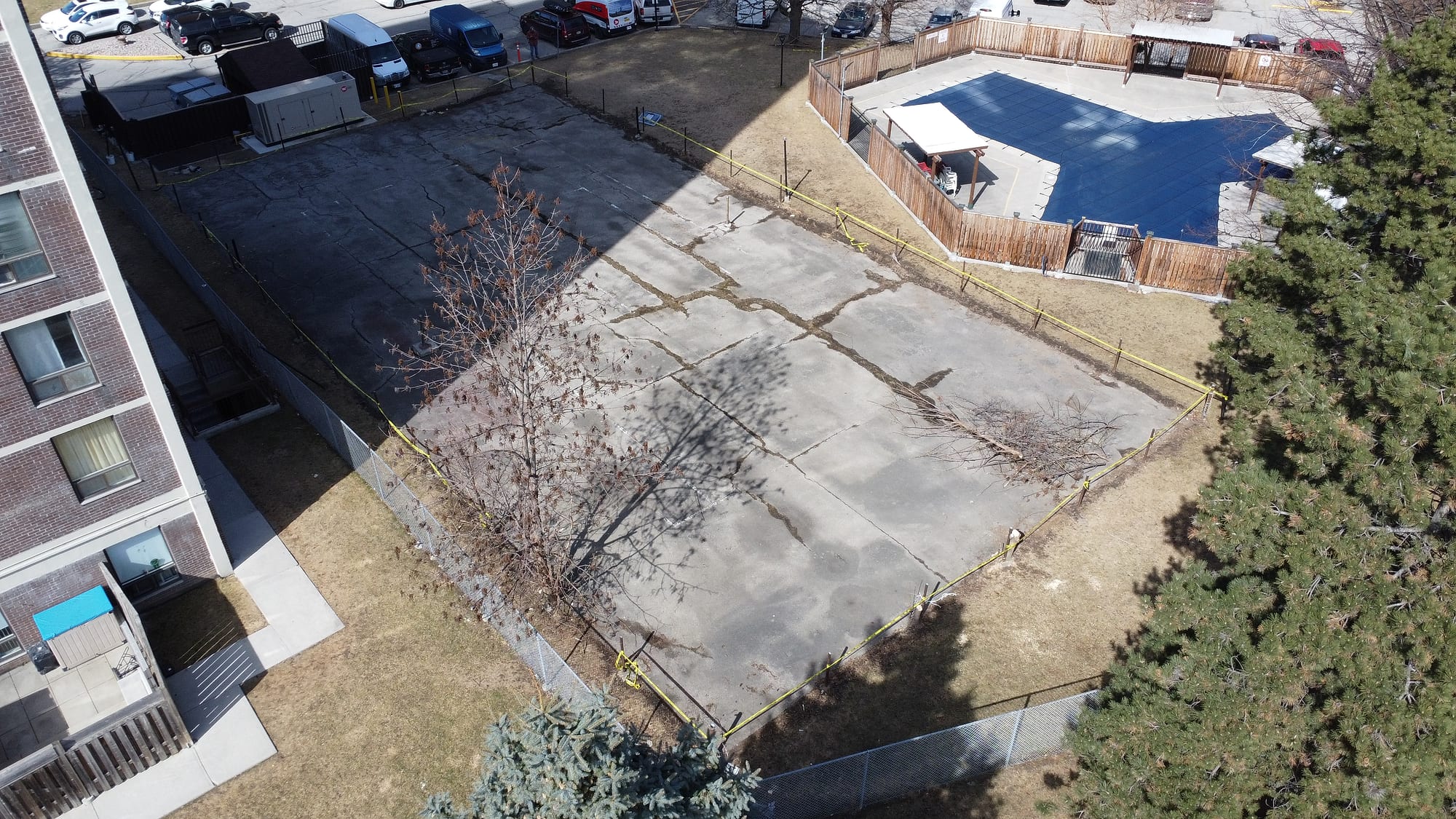Sports court before concrete slab
