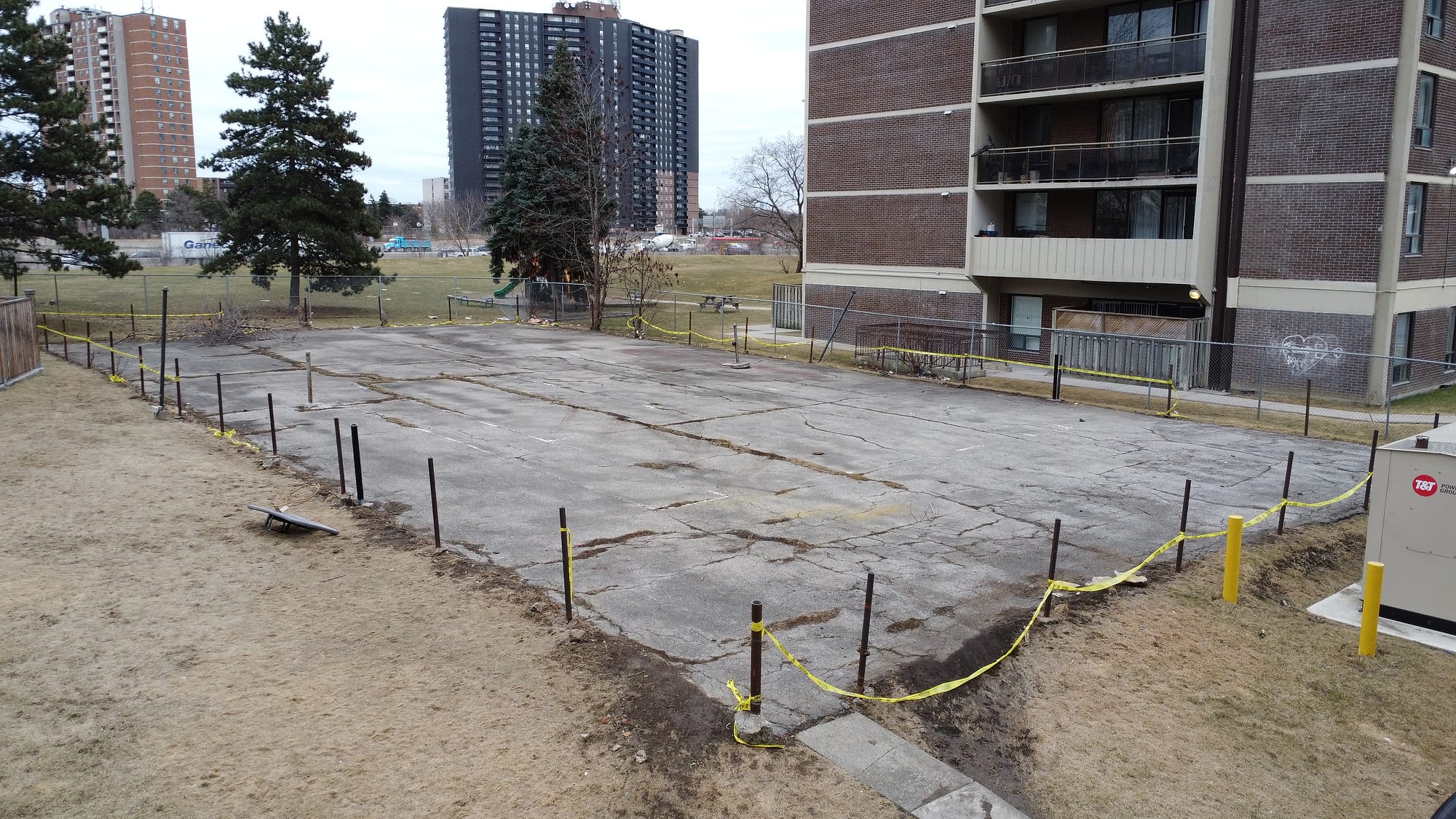 Sports court concrete surface before installation