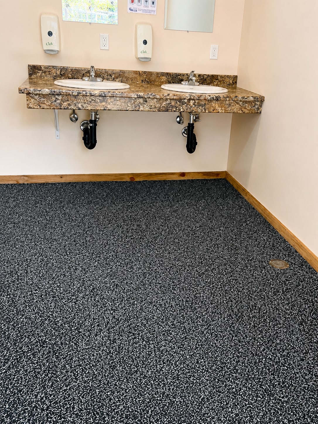 Campground handwashing station rubber surface