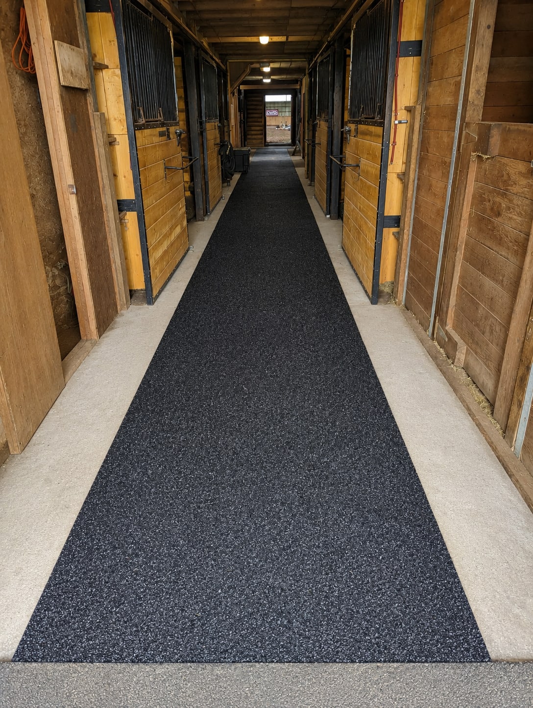 Horse barn rubber surfacing