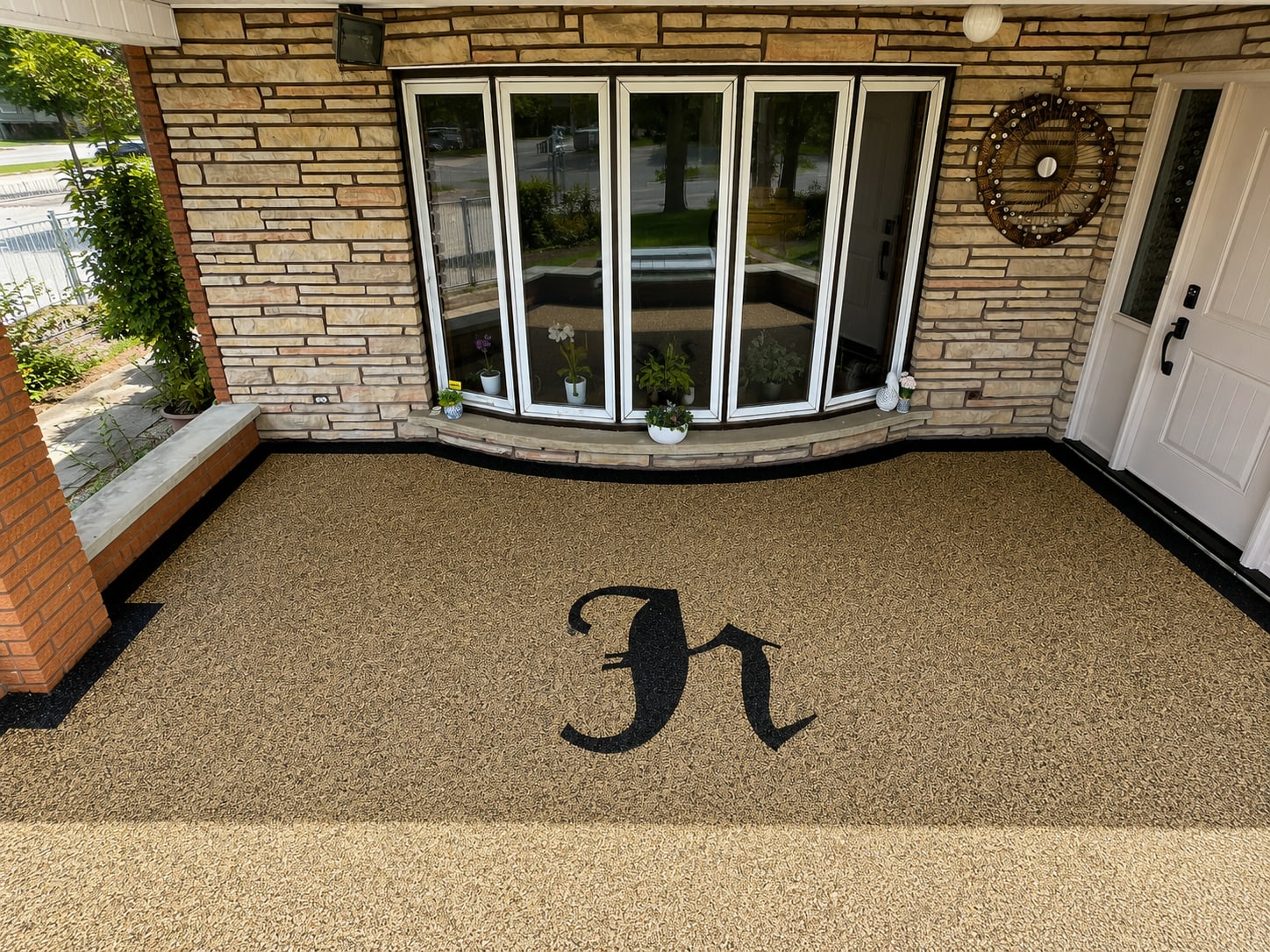 Custom logo rubber porch surface