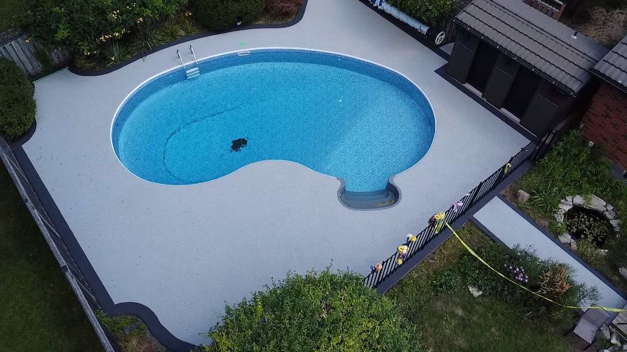 Rubberscape grey pool deck