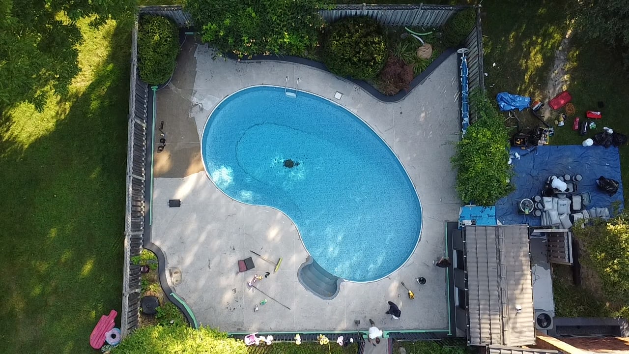 Pool deck before installation