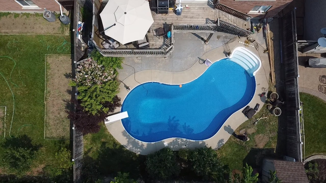 Pool deck before Rubberscape installation