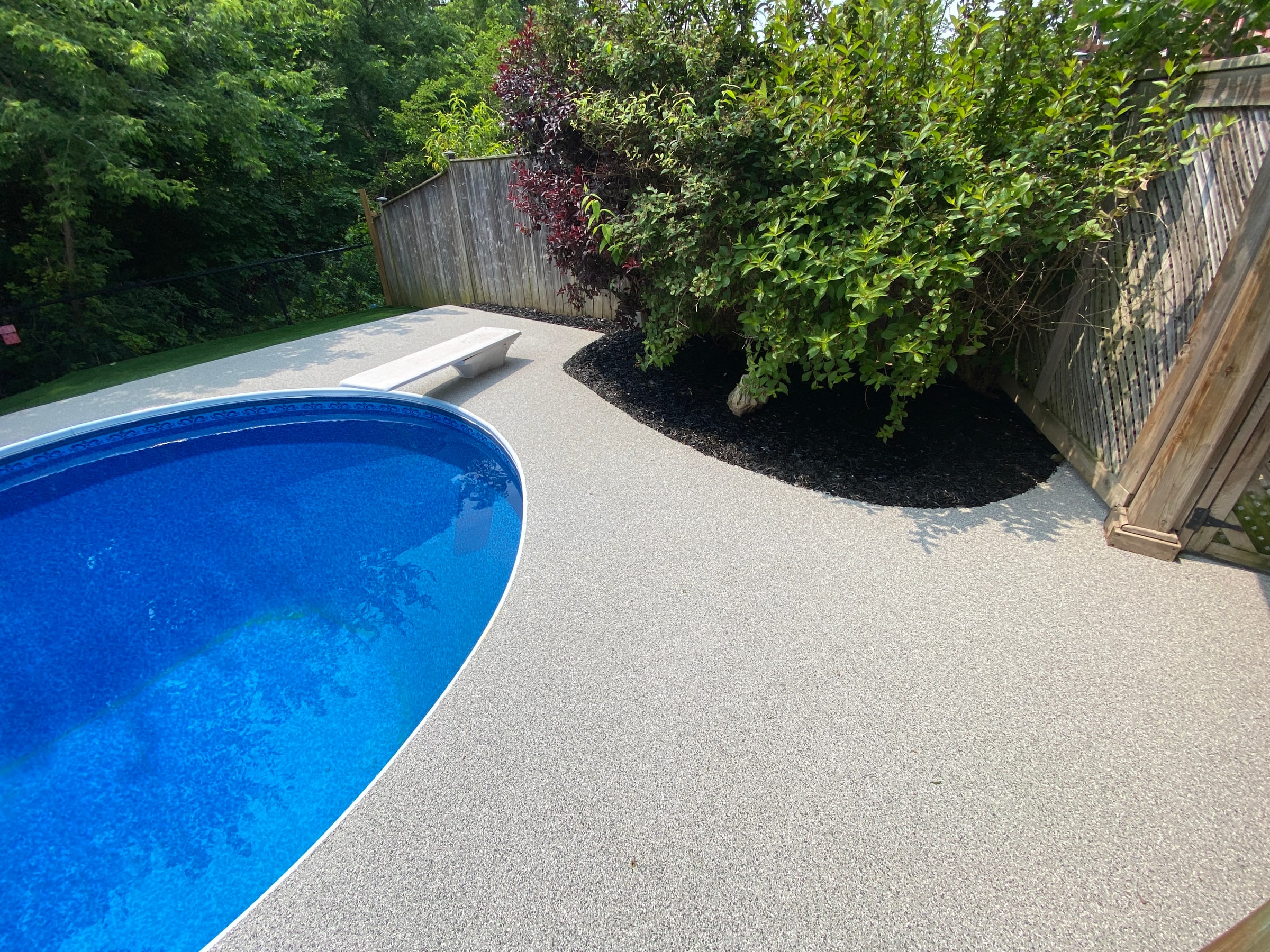 Rubber pool deck and garden