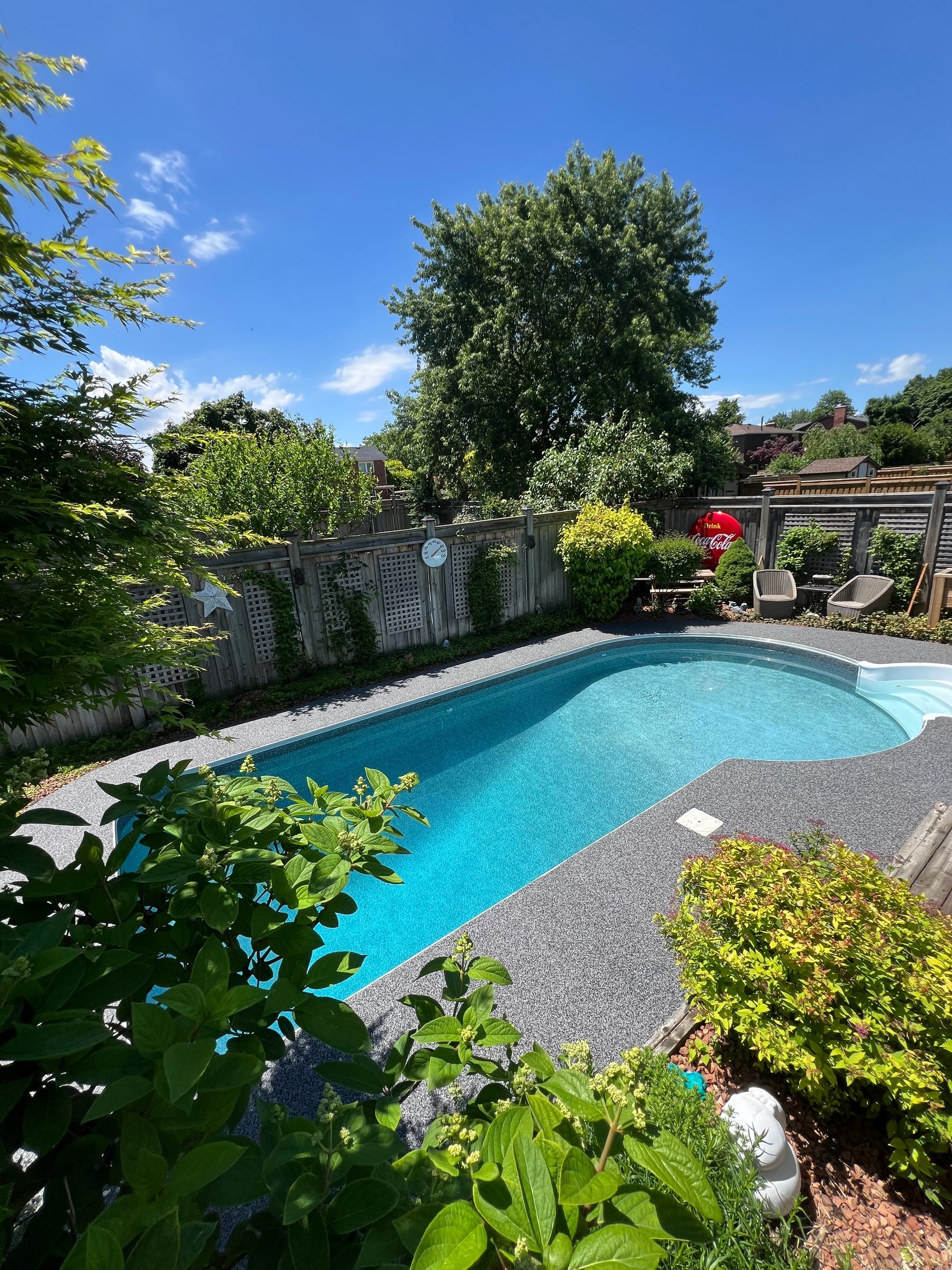 Rubber pool deck back yard
