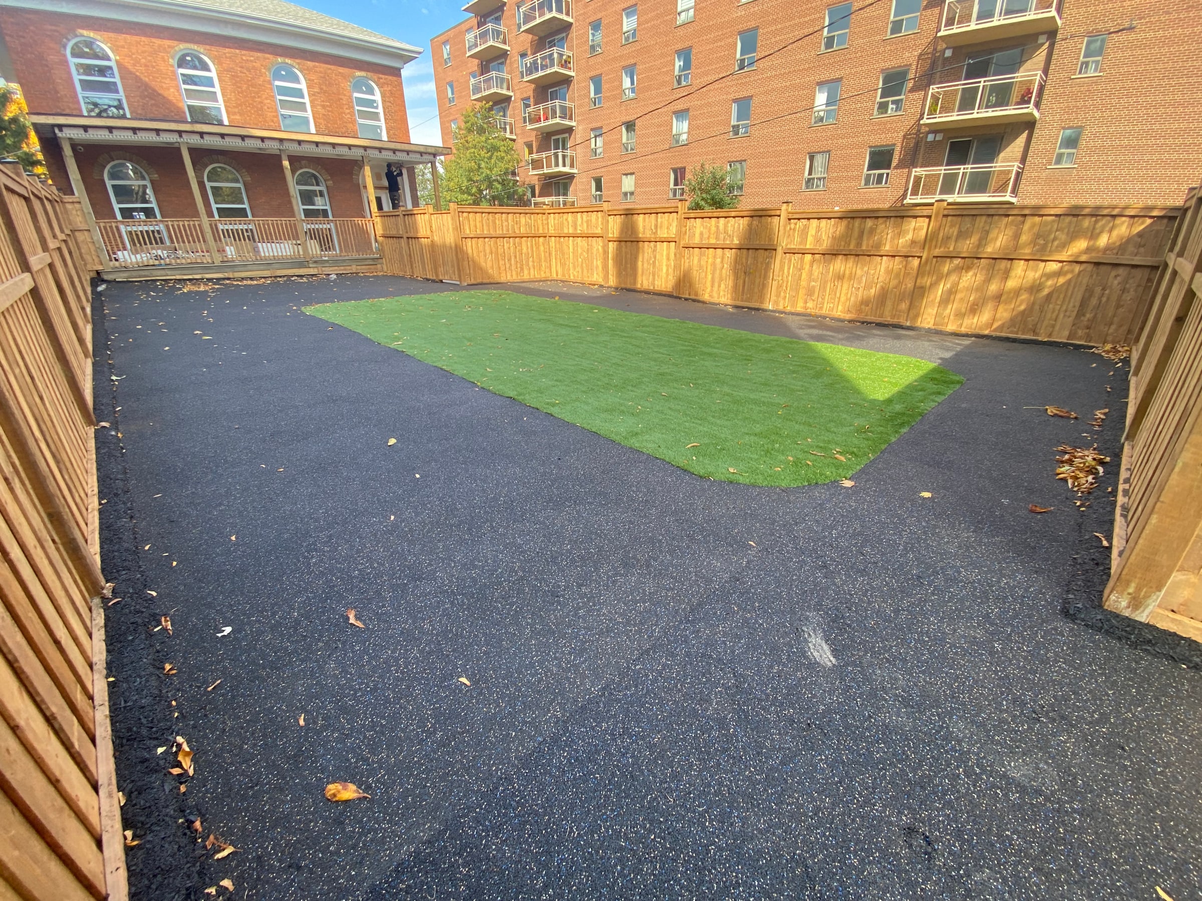 Artificial turf daycare playspace