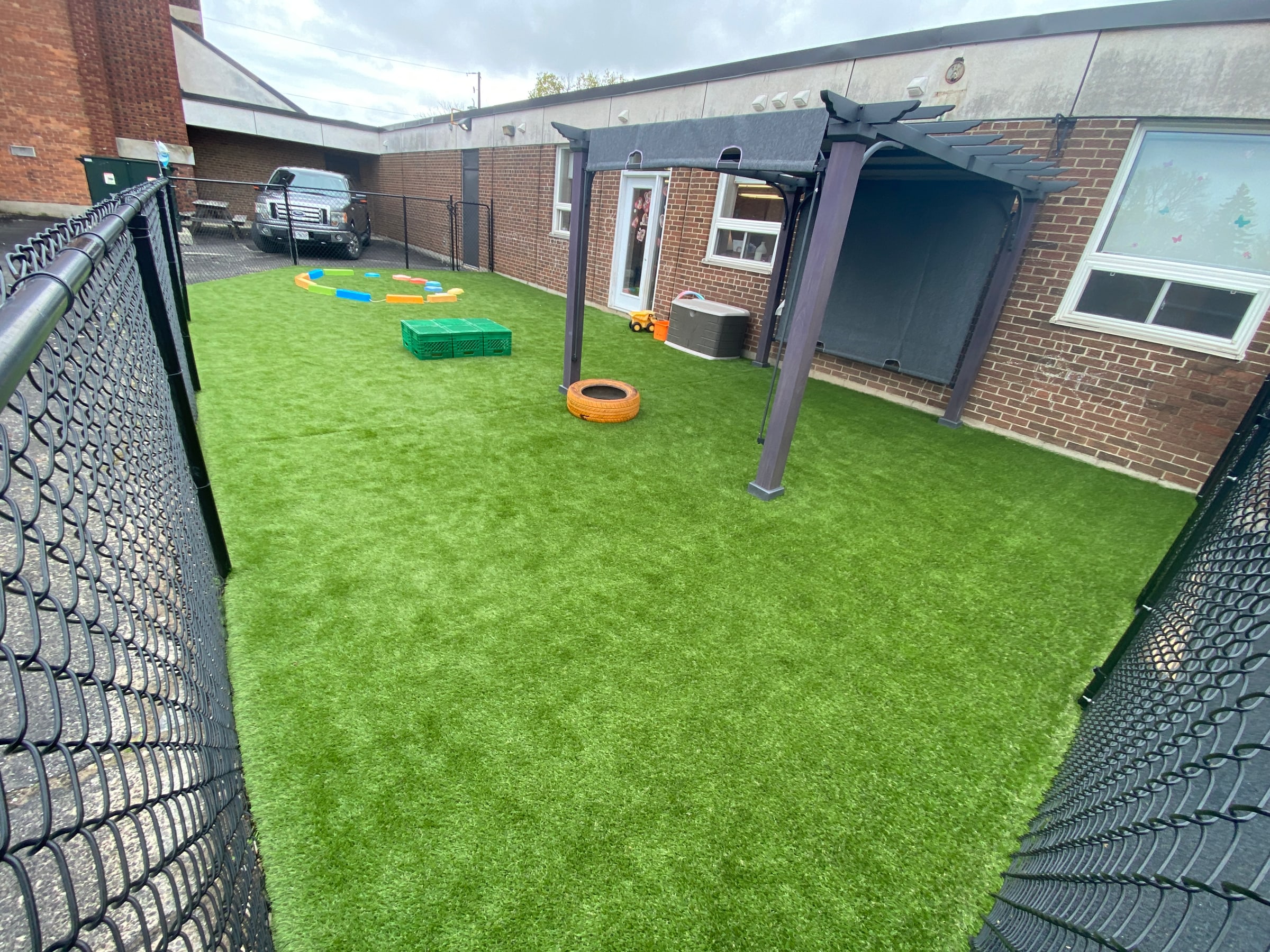 Daycare artificial turf yard