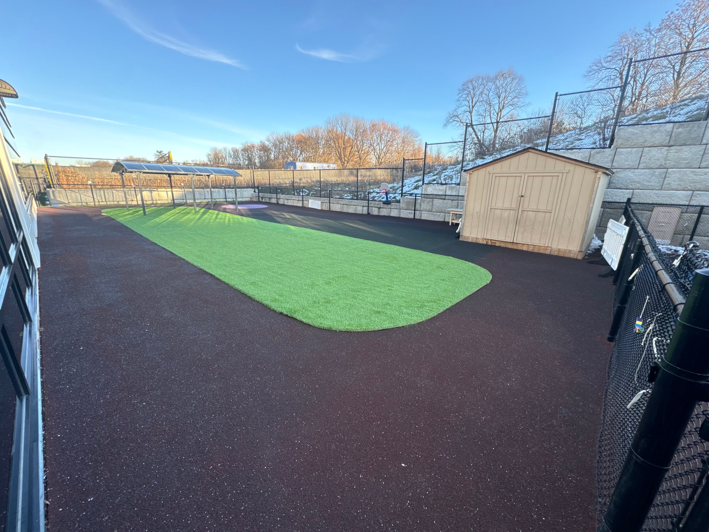 Playspace artificial turf at a daycare