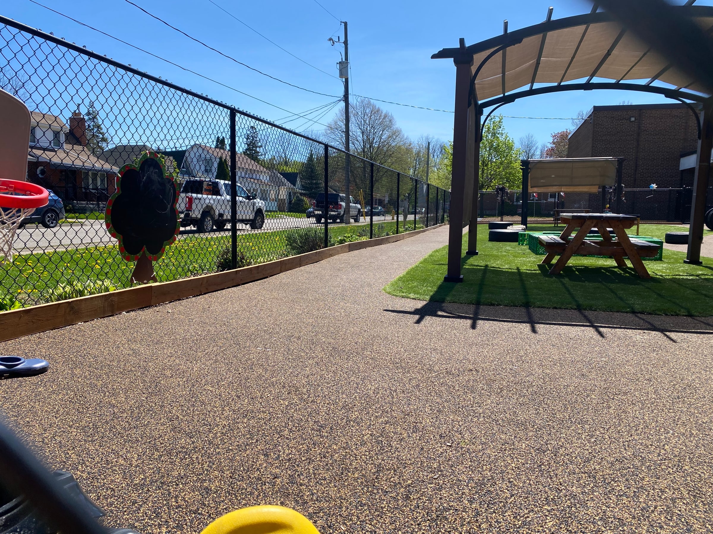 Turf and rubber surfacing at a daycare