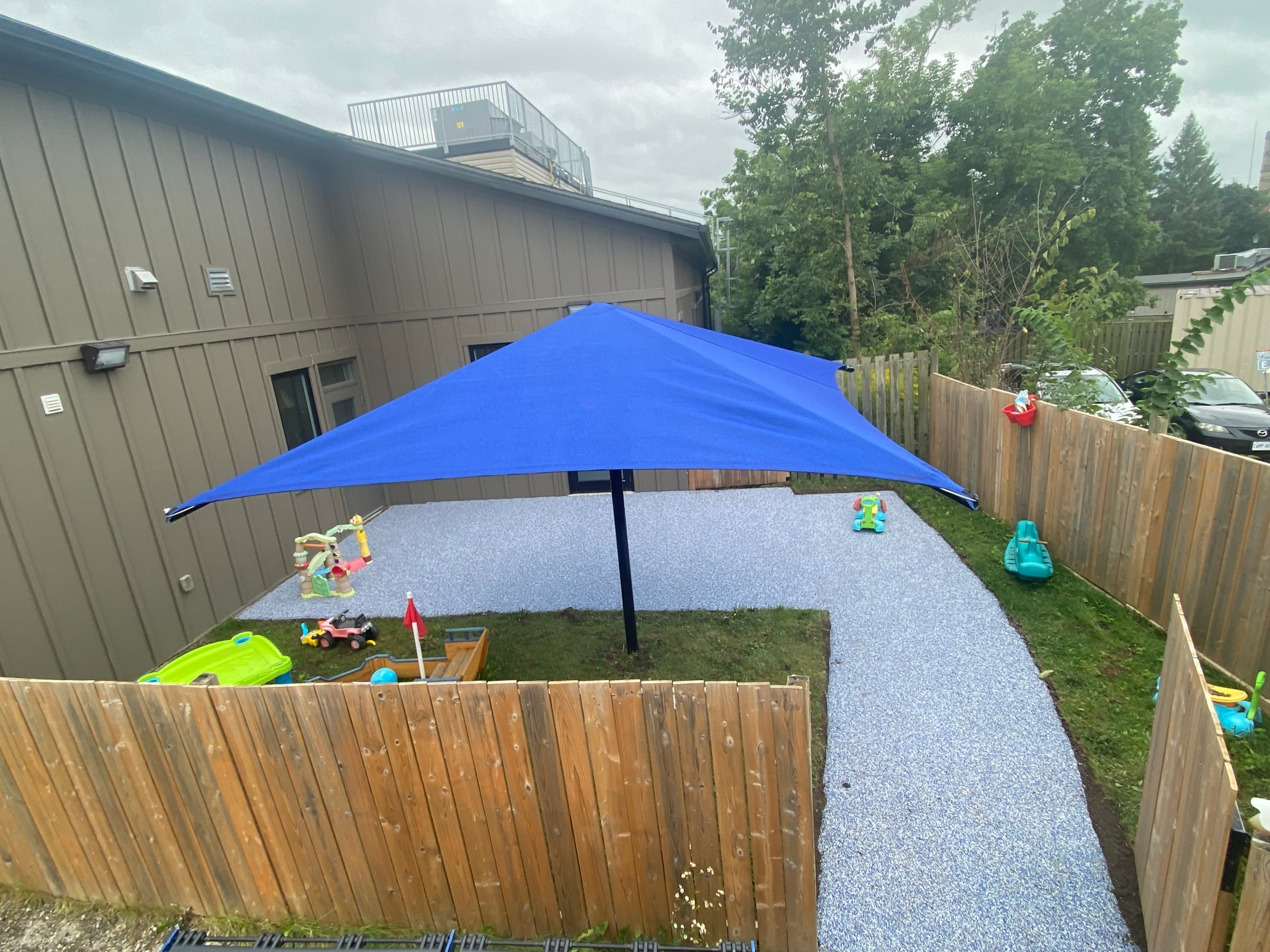 Sun shade installed by Rubberscape