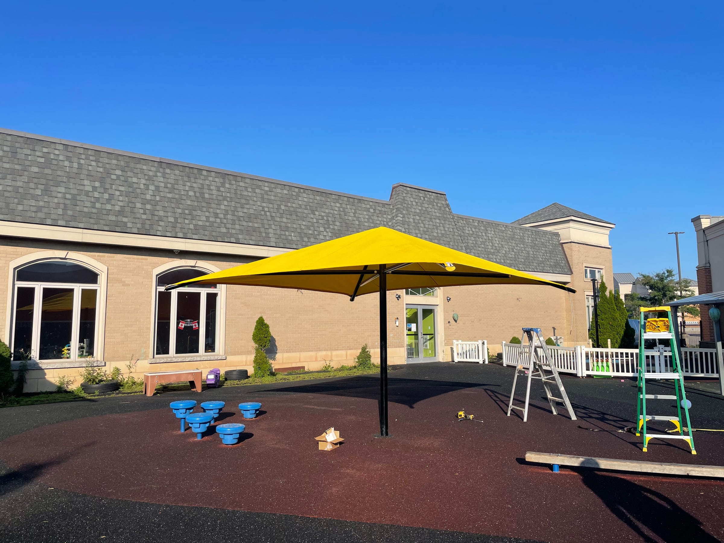 Yellow sun shade structure
