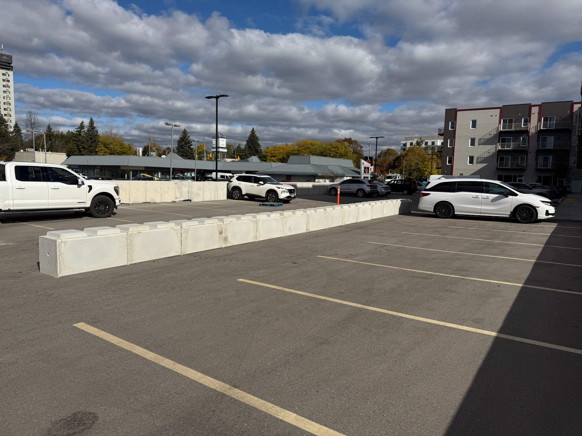 Concrete barricades for parking lots