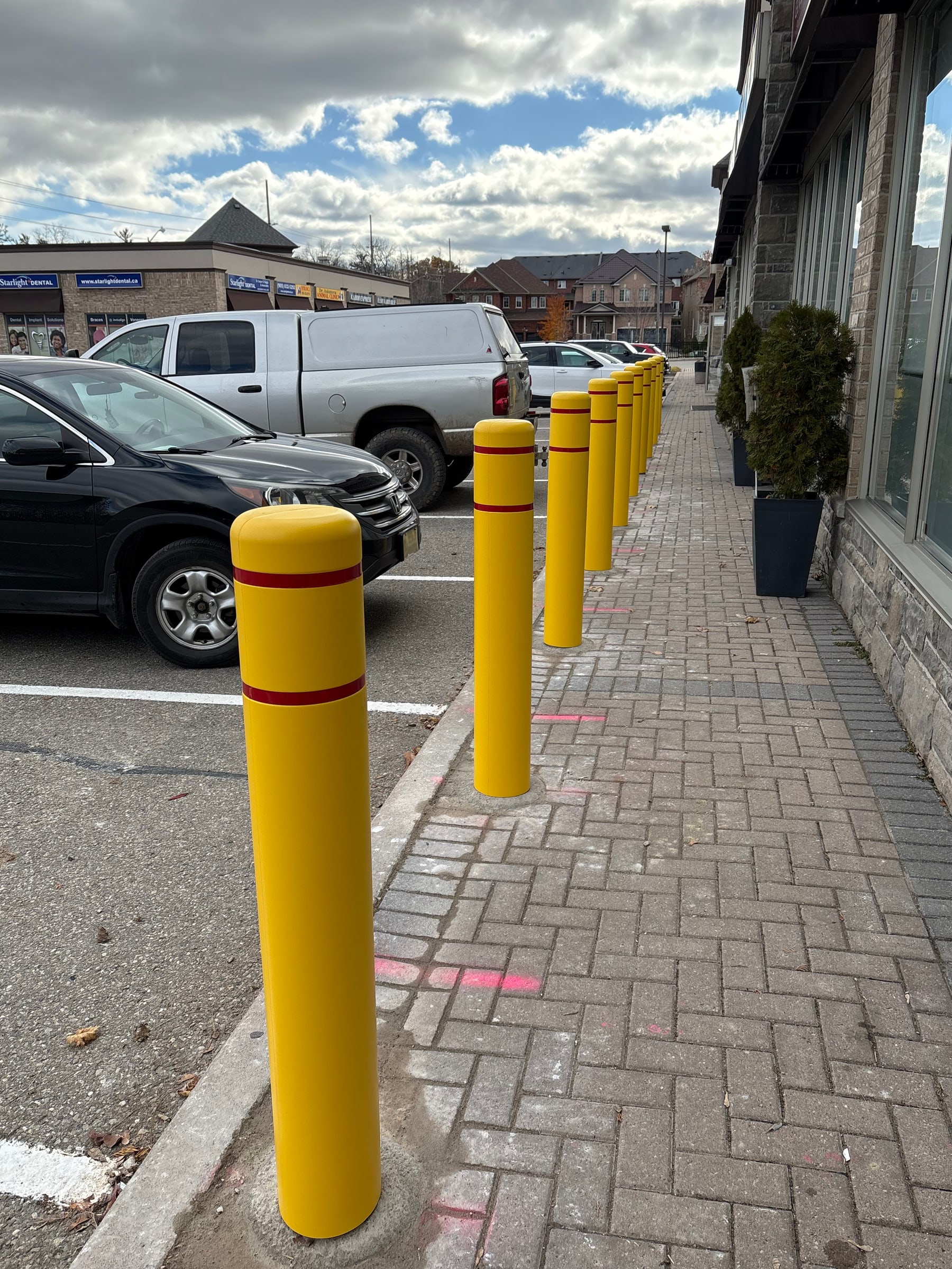 Safety bollards installation
