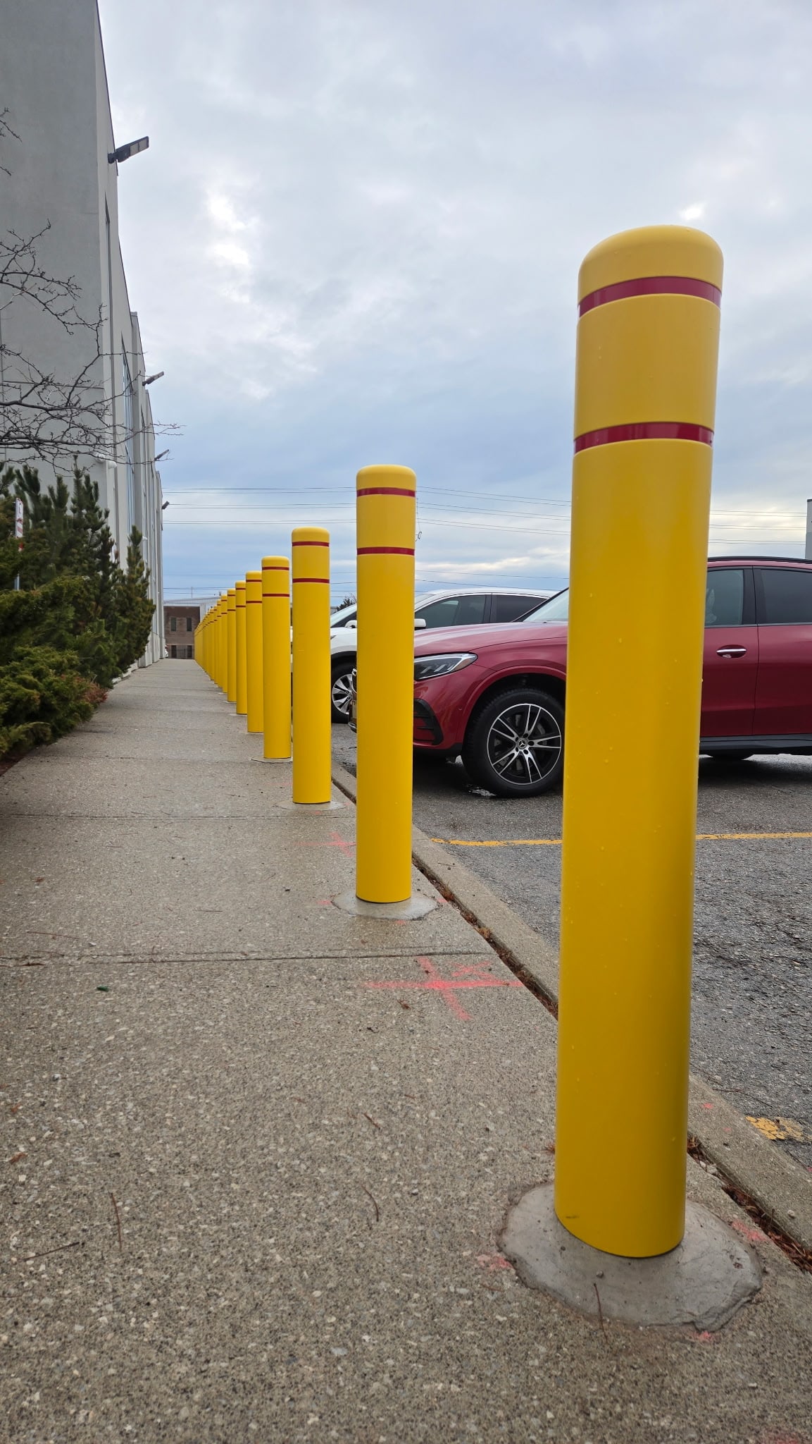 Safety bollards installation