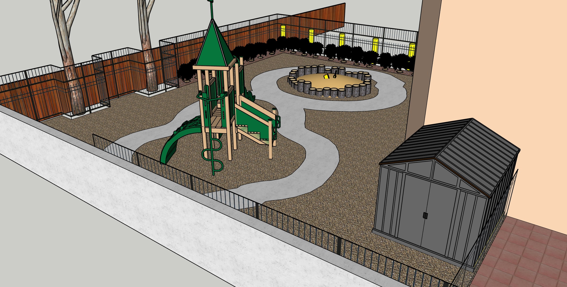 Rubberscape daycare playground rendering